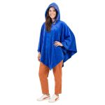 Poncho Manta Azul com Capuz