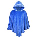 Poncho Manta Azul Claro com Capuz