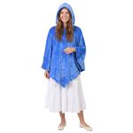 Poncho Manta Azul Claro com Capuz