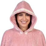 Poncho Manta Rose com Capuz