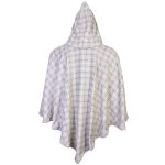 Poncho Manta Cinza Claro com Capuz