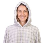 Poncho Manta Cinza Claro com Capuz