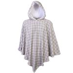 Poncho Manta Cinza Claro com Capuz