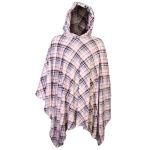 Poncho Manta Xadrez Rosa com Capuz