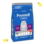 Ração Premier Pet Gatos Ambientes Internos Pelos Longos Adultos Salmão 1.5 Kg