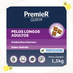 Ração Premier Pet Gatos Ambientes Internos Pelos Longos Adultos Salmão 1.5 Kg