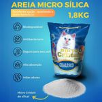 Areia Sanitária Micro Cristais De Sílica Fina Para Gatos Chalesco 1.8kg