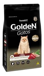 Golden Gatos Castrados Carne 10,1kg Alimento Ração Saudável