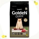 Golden Gatos Castrados Carne 10,1kg Alimento Ração Saudável