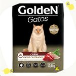 Golden Gatos Castrados Carne 10,1kg Alimento Ração Saudável