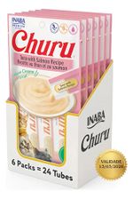 Kit 6 Unidades Gatos Churu Atum E Salmão 14g X 4 = 56g (24 Saches) Petisco Alimento Úmido