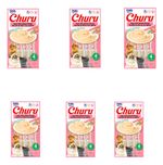 Kit 6 Unidades Gatos Churu Atum E Salmão 14g X 4 = 56g (24 Saches) Petisco Alimento Úmido
