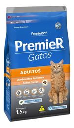 Ração Premier Ambientes Internos Gatos Adultos Frango 1,5kg