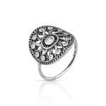 ANEL DE PRATA BALI MANDALA COM 13 ZIRCONES CRAVEJADOS 21099