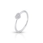 ANEL DE PRATA PAVE CORAÇÃO COM 13 ZIRCONES CRAVEJADOS 22124