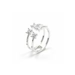 ANEL DE PRATA PAVE DUPLO REG CZ NAS PONTAS 18122