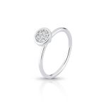 ANEL DE PRATA PAVE REDONDO COM 16 ZIRCONES CRAVEJADOS 22134