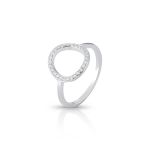 ANEL DE PRATA PAVE REDONDO COM 27 ZIRCONES CRAVEJADOS 20914