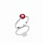 ANEL DE PRATA SOLITARIO 6 MM NANO RUBI