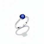 ANEL DE PRATA SOLITARIO 6 MM NANO SAFIRA