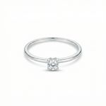 ANEL DE PRATA SOLITARIO COM 1 ZIRCONIA REDONDA DE 3,5 MM CRAVEJADA 500451