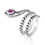 ANEL ESMALTADO COBRA COM 27 ZIRCONES