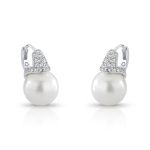 ARGOLA DE PRATA  PÉROLA SHELL DE 12 MM COM 44 ZIRCONES CRAVEJADOS 21746
