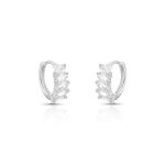 ARGOLA DE PRATA 1.2 CM COM 6 ZIRCONES CRAVEJADOS 21885