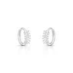 ARGOLA DE PRATA BAGUETES 1.3 CM COM 12 ZIRCONES CRAVEJADOS 21009