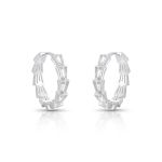 ARGOLA DE PRATA BAGUETES COM 18 ZIRCONES CRAVEJADOS 21437