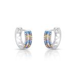 ARGOLA DE PRATA BAGUETES COM BORDA E 62 ZIRCONES CRAVEJADOS 22056