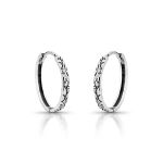 ARGOLA DE PRATA BALI 2 CM COM 16 ZIRCONES CRAVEJADOS 21322