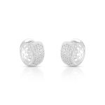ARGOLA DE PRATA BOJUDA 1.4 CM COM 88 ZIRCONES CRAVEJADOS 18554