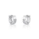 ARGOLA DE PRATA BOJUDA DIAMETRO DE 1.4 CM E 18 ZIRCONES CRAVEJADOS 21828
