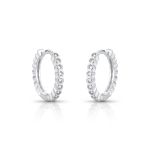 ARGOLA DE PRATA BOLINHAS COM 18 ZIRCONES CRAVEJAODS 18688