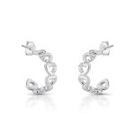 ARGOLA DE PRATA CORAÇÕES VAZADOS DIAMETRO DE 2.5CM E 80 ZIRCONES CRAVEJADOS 21825
