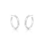 ARGOLA DE PRATA FIO DUPLO COM 30 ZIRCONES 21425