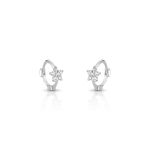 ARGOLA DE PRATA FLOR COM 12 ZIRCONES CRAVEJADOS 21005
