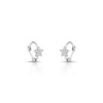 ARGOLA DE PRATA FLOR COM 30 ZIRCONES CRAVEJADOS 19517