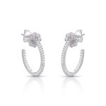 ARGOLA DE PRATA FLOR COM 96 ZIRCONES CRAVEJADOS 20763