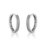 ARGOLA DE PRATA FOLHA COM 6 ZIRCONES CRAVEJADOS ENVELHECIDA 21320