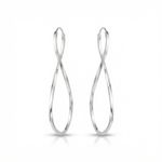 ARGOLA DE PRATA INFINITO FIO QUADRADO 60 MM