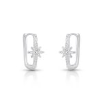 ARGOLA DE PRATA LAÇO 50 ZIRCONES CRAVEJADOS 20700