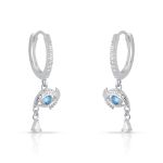 ARGOLA DE PRATA OLHO GREGO  COM 30 ZIRCONES CRAVEJADOS 20770