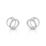 ARGOLA DE PRATA REDONDA COM 56 ZIRCONES CRAVEJADOS MODELO DOUBLE FACE 2 X 1 20767