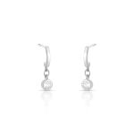 ARGOLA DE PRATA SOLITARIO PENDURADO COM 2 ZIRCONES CRAVEJADOS 21410