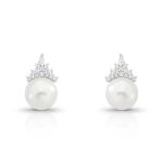BRINCO DE PRATA  PÉROLA SHELL DE 10 MM COM 32 ZIRCONES CRAVEJADOS 21742