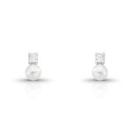 BRINCO DE PRATA  PÉROLA SHELL DE 6.0 MM COM 4 ZIRCONES CRAVEJADOS 21738