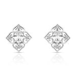 BRINCO DE PRATA BALI CORAÇÕES COM 10 ZIRCONES CRAVEJADOS CRISTAL 6 X 8 MM 21339