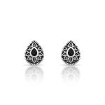 BRINCO DE PRATA BALI GOTA COM 2 ZIRCONES CRAVEJADOS 21066